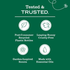 Close-up of Mrs. Meyer's label shows clean ingredients and design.