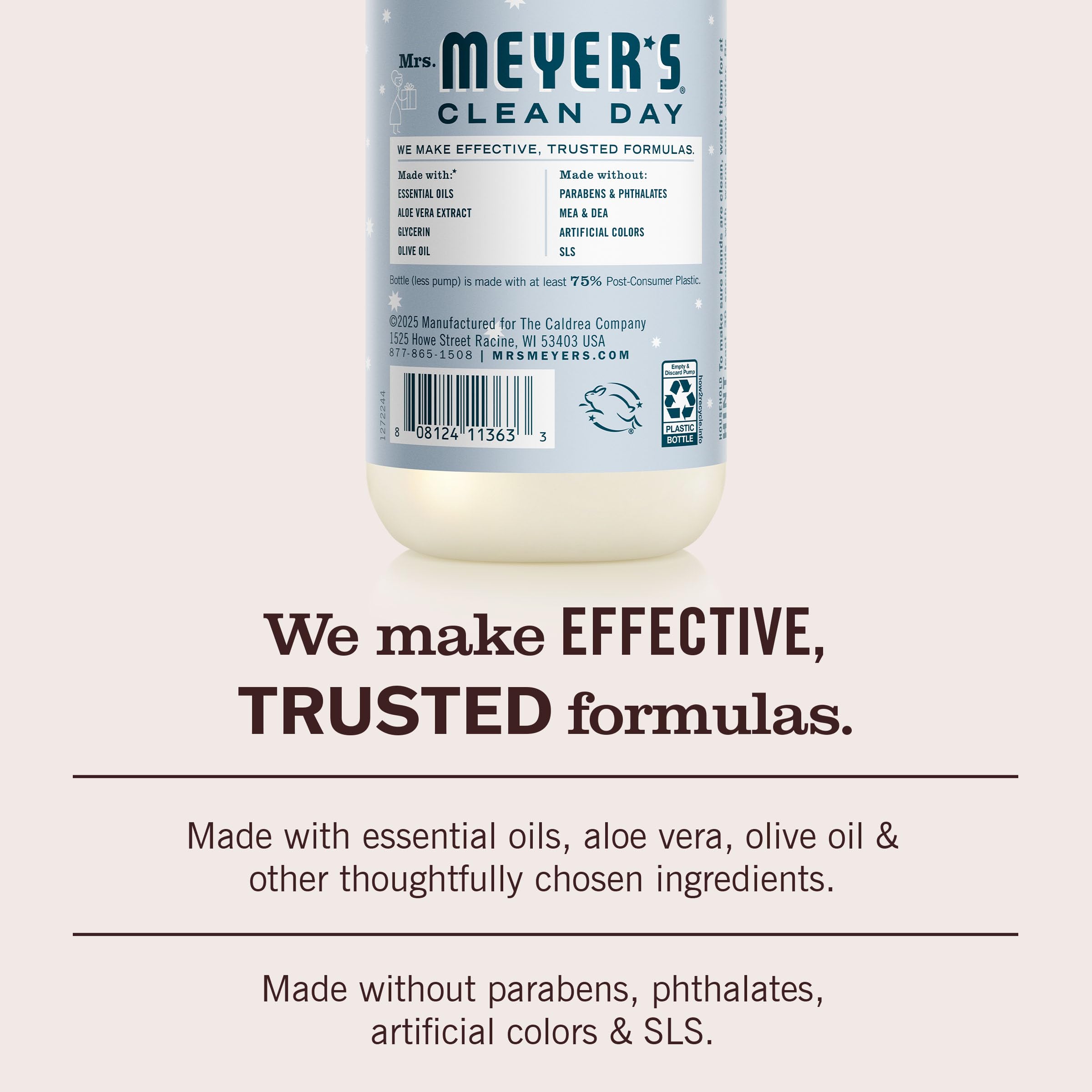 Close-up of Mrs. Meyer's holiday set packaging for gifting or family use.