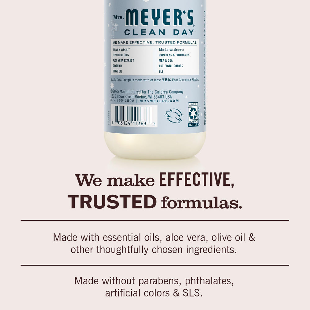 Close-up of Mrs. Meyer's holiday set packaging for gifting or family use.