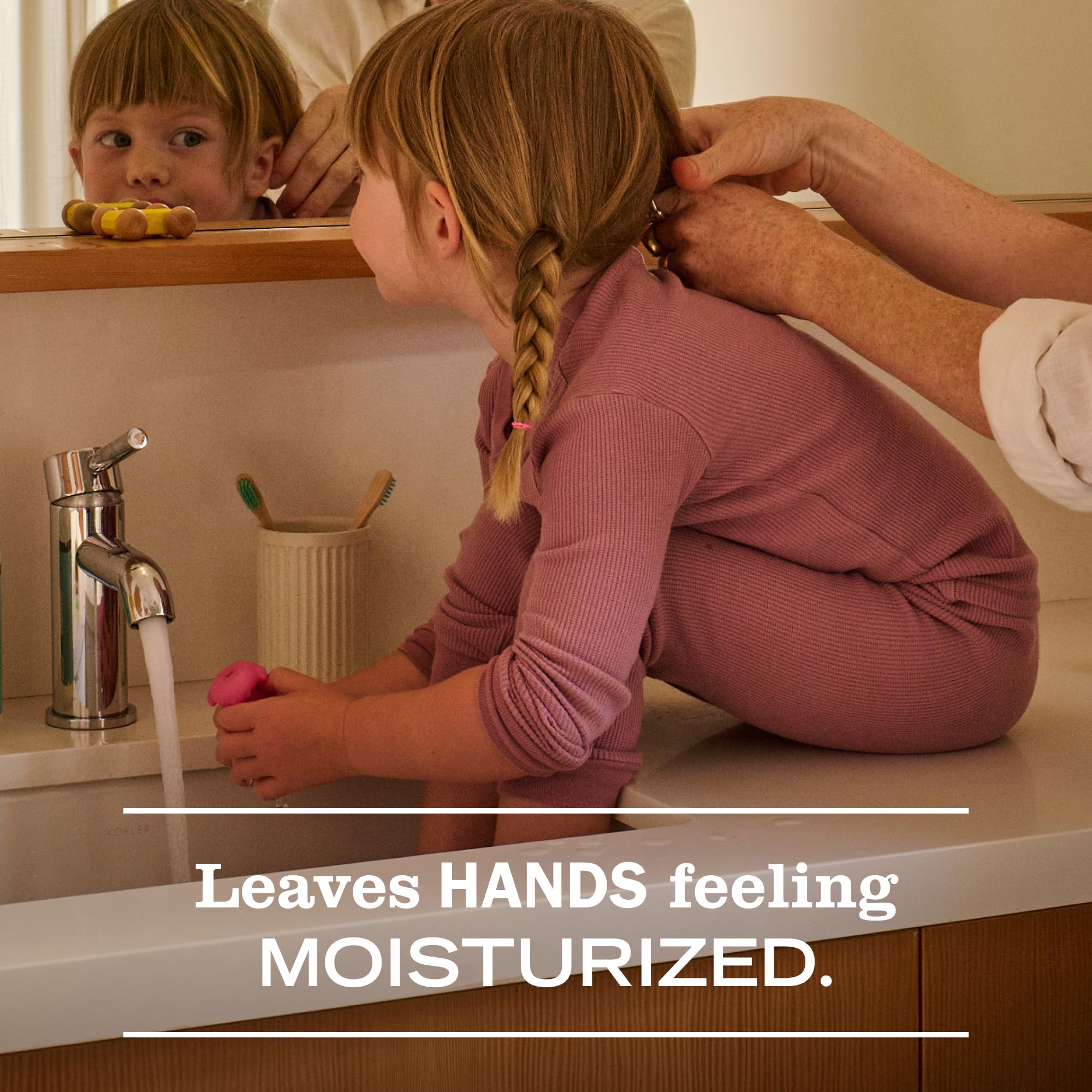 Mrs. Meyer's Snowdrop bottle offers delicate florals for fresh hands.
