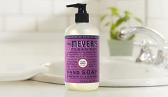 Mrs. Meyer's Clean Day ingredients close-up highlights olive oil and aloe vera for skin-friendly cleansing