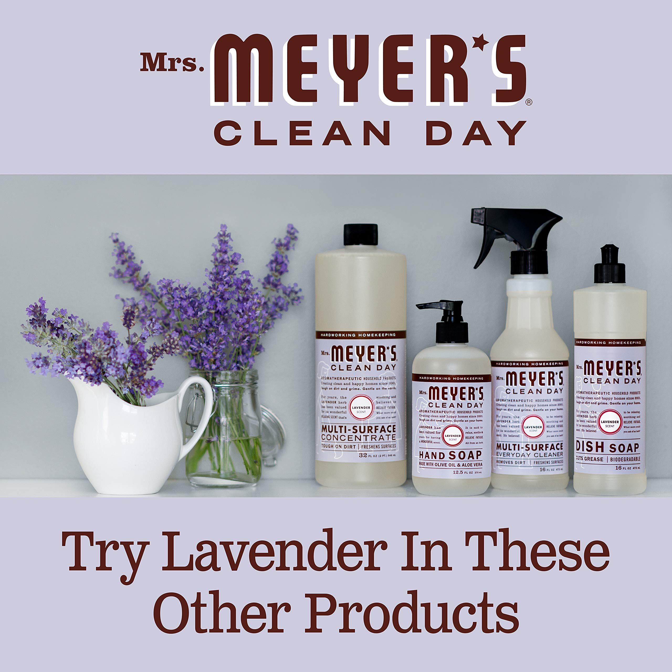 Mrs. Meyer's Clean Day Lavender body wash with a pump for easy use