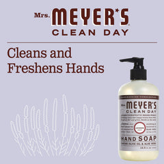 Mrs Meyer's Clean Day Lavender Hand Soap bottle pour action for quick lather