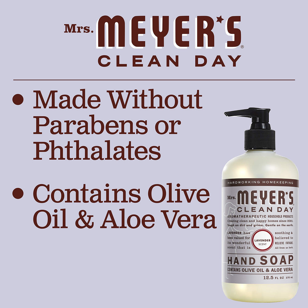 Mrs Meyer's Clean Day Lavender Hand Soap six-pack packaging for home