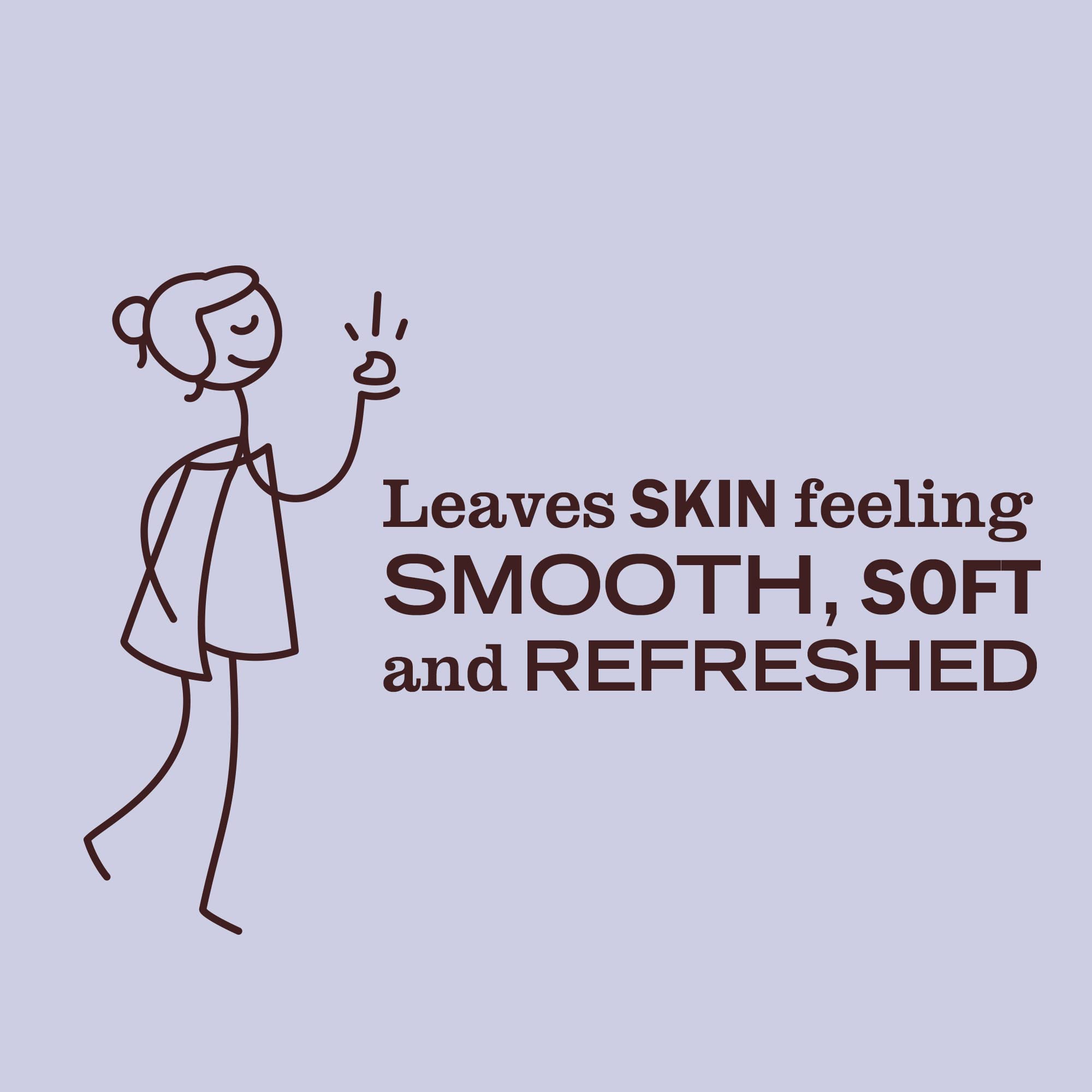 Ingredients like shea butter and sweet almond oil support soft, nourished skin.
