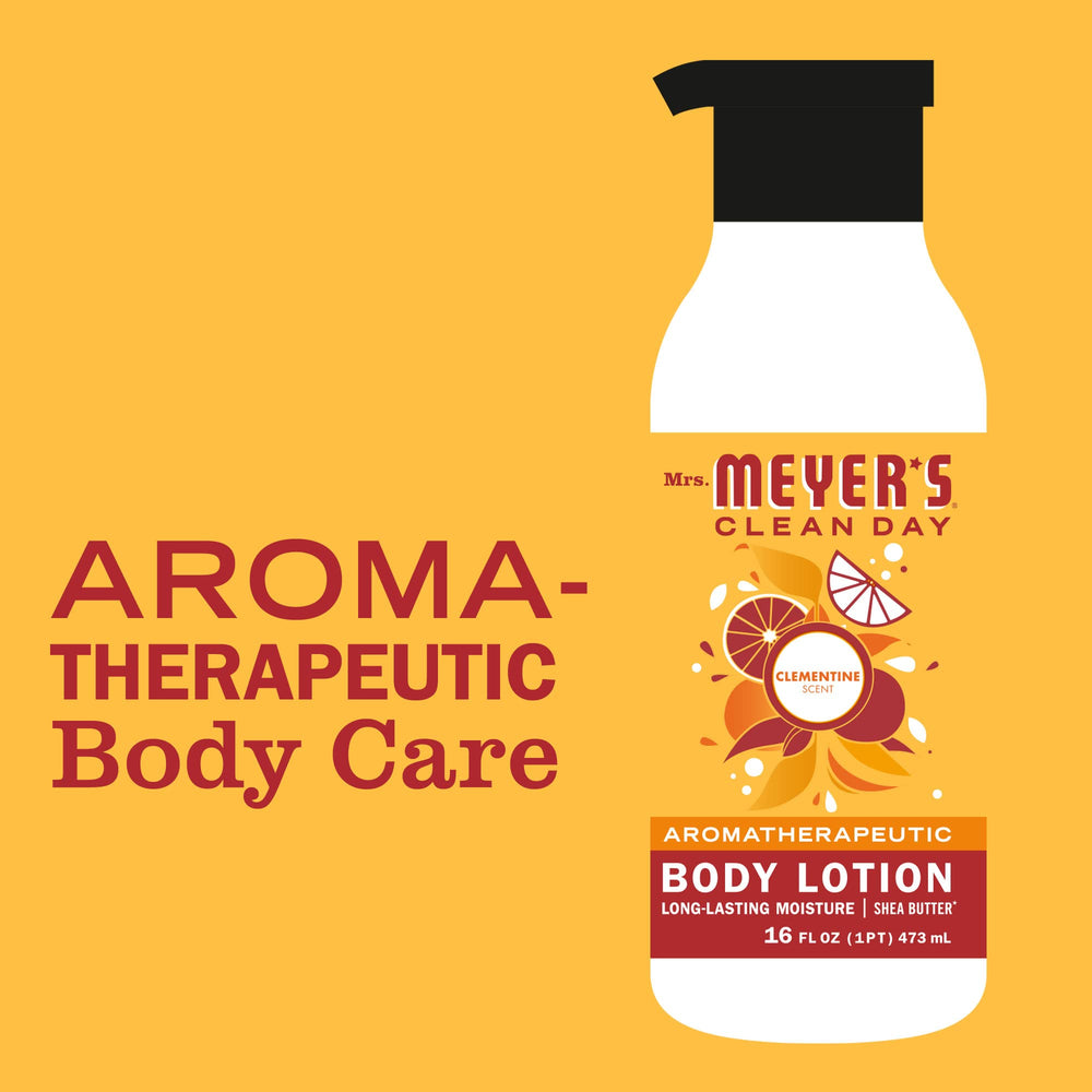 Clementine scent in Mrs. Meyer's Clean Day lotion boosts daily routine.