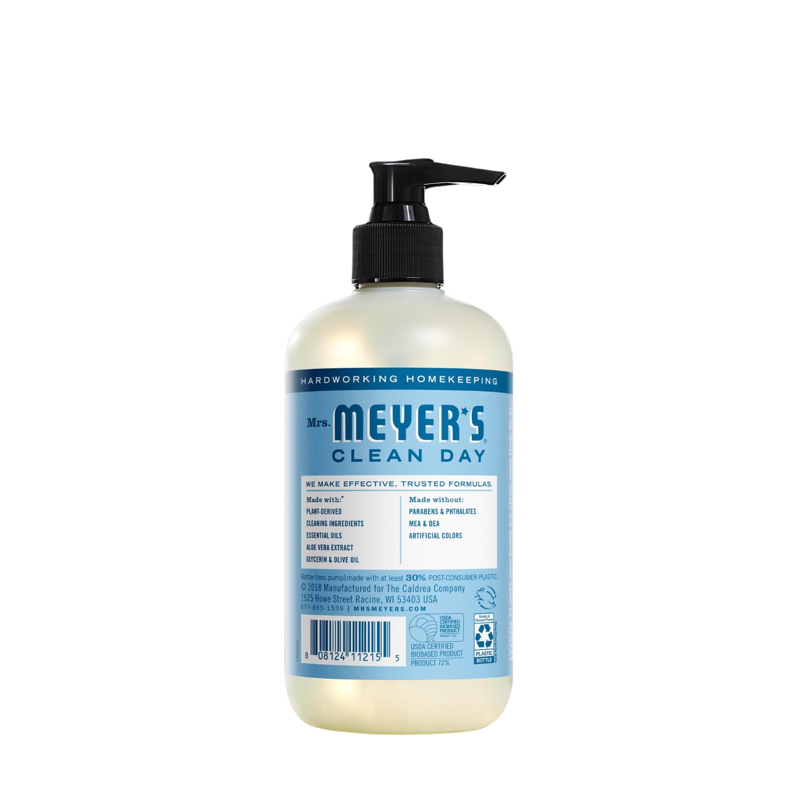 Mrs. Meyer's Clean Day Peony bottle offers hydrating soap with a soft floral note.