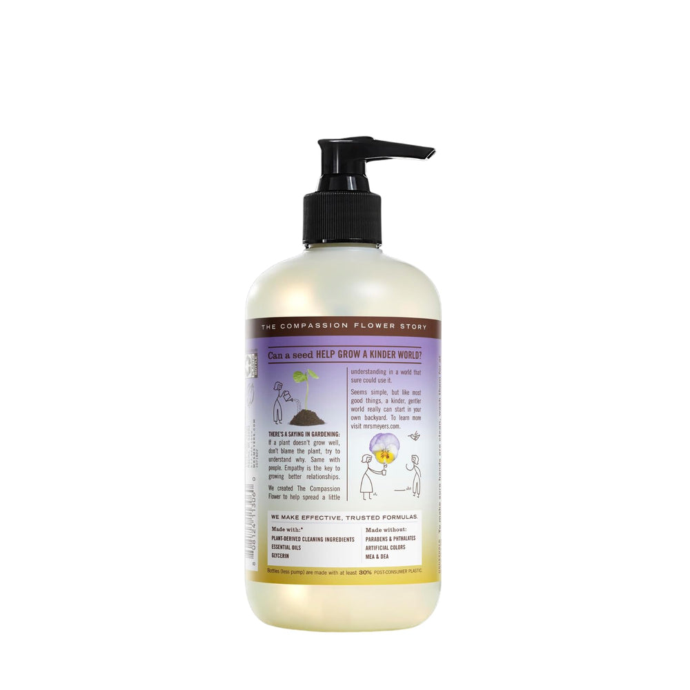 Mrs. Meyer's Clean Day pump-top close-up shows easy dispensing for quick hand washing.
