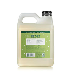 Mrs. Meyer's Clean Day hand soap bottle pour shows easy dispensing.