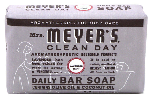 Mrs Meyer's Lavender bar soap 5.3 oz, calming scent for daily cleansing.