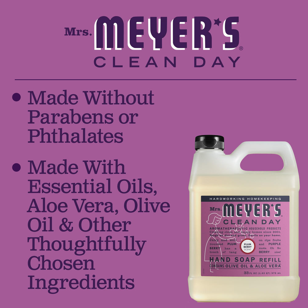 Non-drying formula with olive oil and aloe vera in Mrs. Meyer's soap
