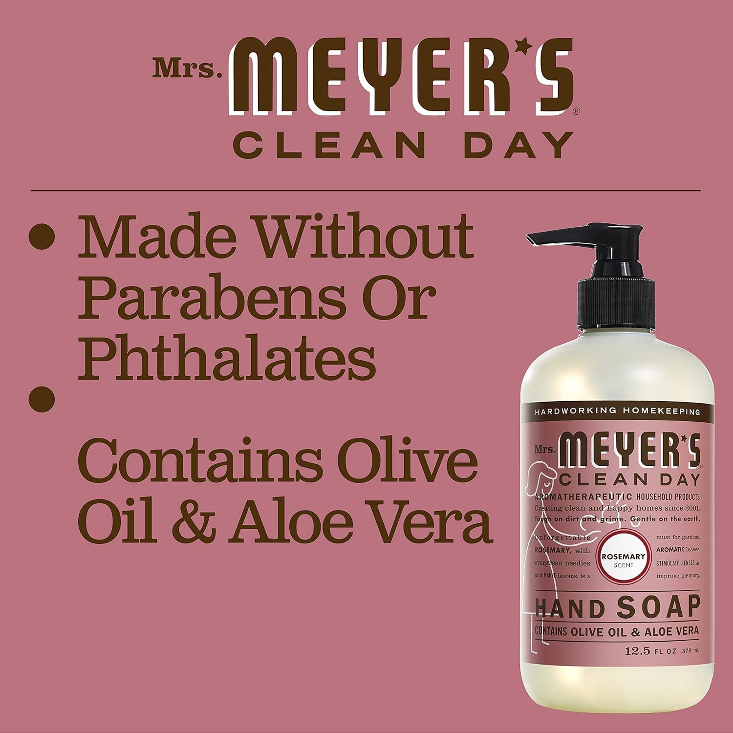 Mrs. Meyer's Rosemary leaves close-up emphasizes natural evergreen notes and floral hints.