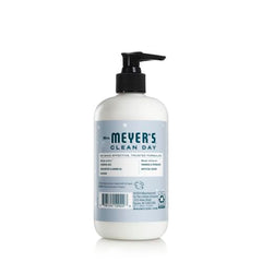 Cap close-up on Mrs. Meyer's Snowdrop lotion, easy pump for quick hand care.