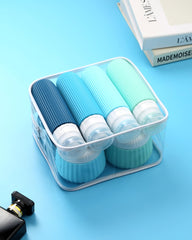 Mrsdry wide-opening bottles simplify refilling shampoo and lotion on the go.