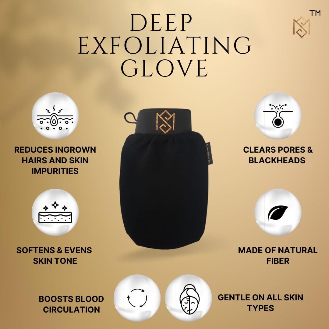 MS Exfoliating Glove supports improved skin texture and prep for tanning