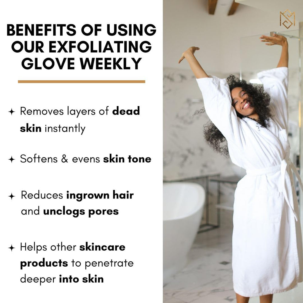 MS Exfoliating Glove with Moroccan soap sample enhancing cleansing session