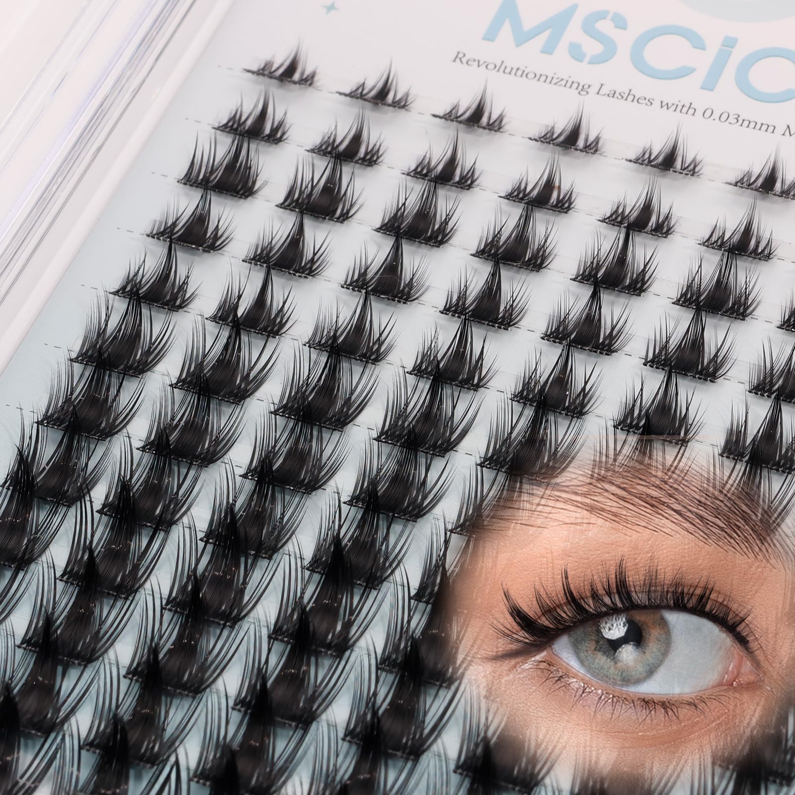 MSCICI VogueFairy05 manga lash clusters with invisible band for natural finish