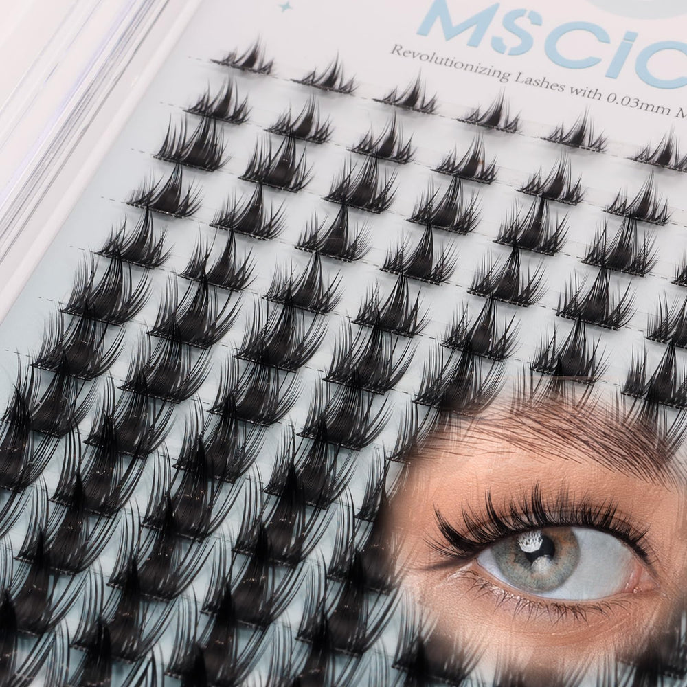 MSCICI VogueFairy05 manga lash clusters with invisible band for natural finish