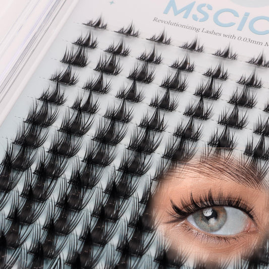 MSCICI VogueFairy05 manga lash clusters with invisible band for natural finish