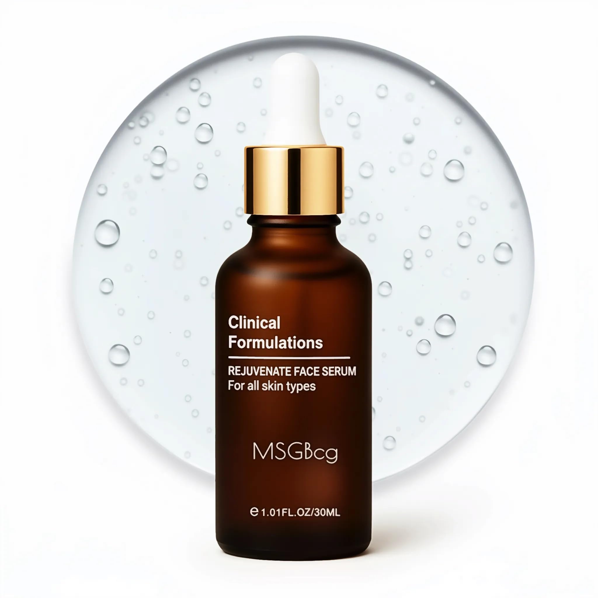 MSGBcg Ageless Rejuvenate serum bottle close-up showing premium packaging for daily care.