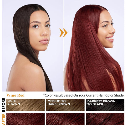 Msktasy Burgundy color shampoo application showing easy massage into hair.
