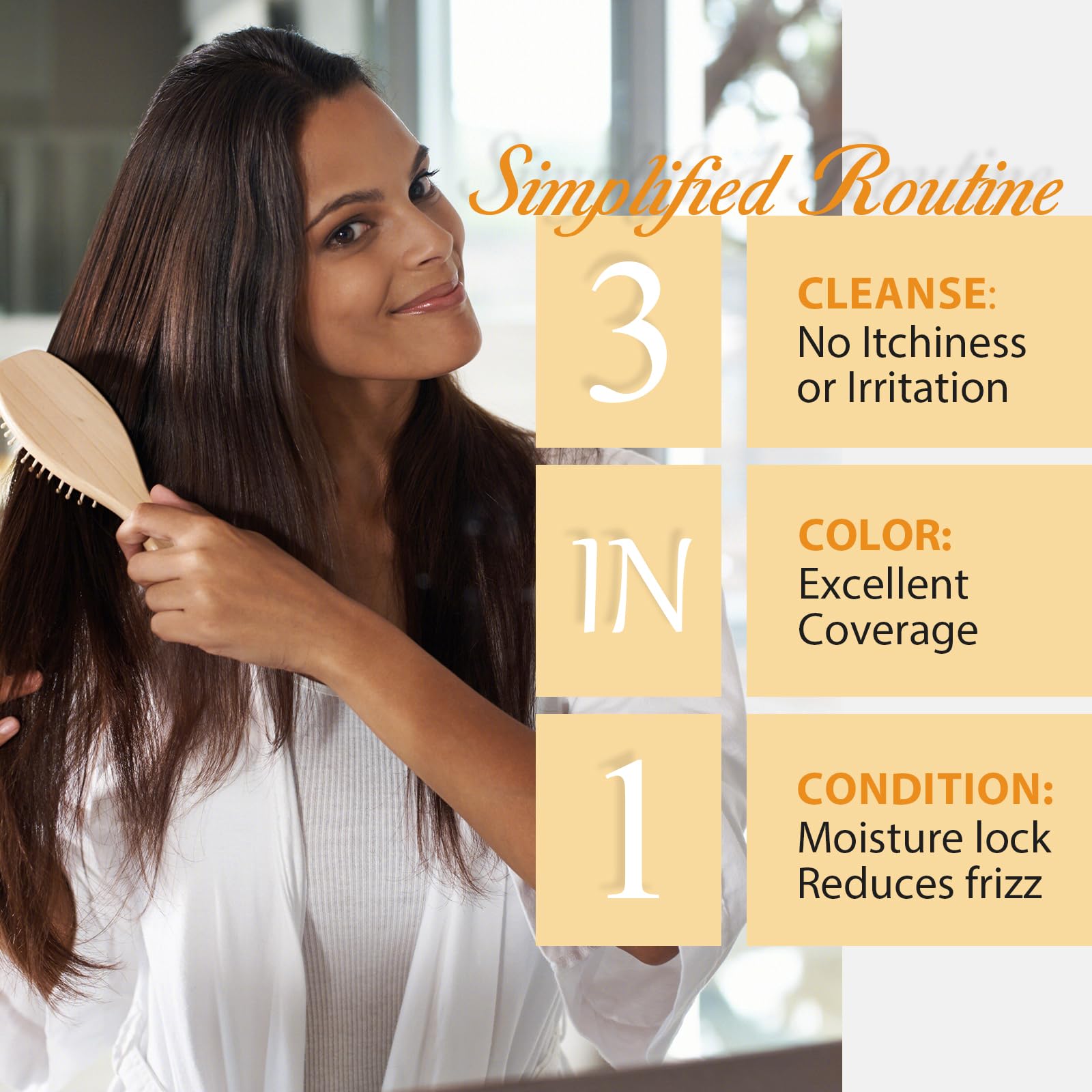 Msktasy hair dye shampoo color result shows natural, even coverage across strands.