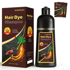 Msktasy Hair Dye Shampoo bottle shows dark wine red color for easy at-home color.