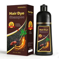 Msktasy light brown hair dye shampoo packaging showing all-in-one color and conditioning