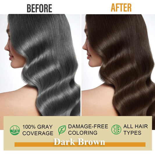 Msktasy hair dye shampoo application shows quick, even color.