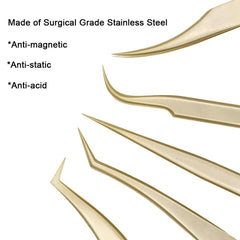 Ms.Queen precision tweezers for volume lashes enable careful separation and even distribution.