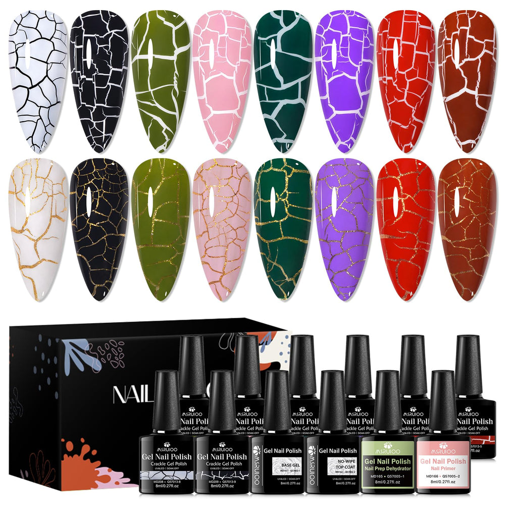 MSRUIOO crackle color 1 nail polish for quick textured designs