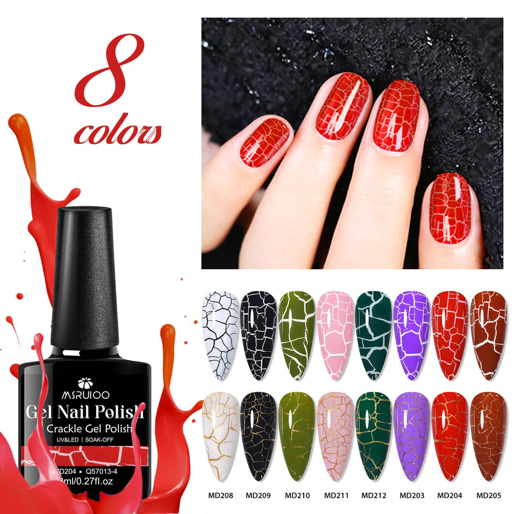 MSRUIOO crackle color 3 nail polish for chic at home nails
