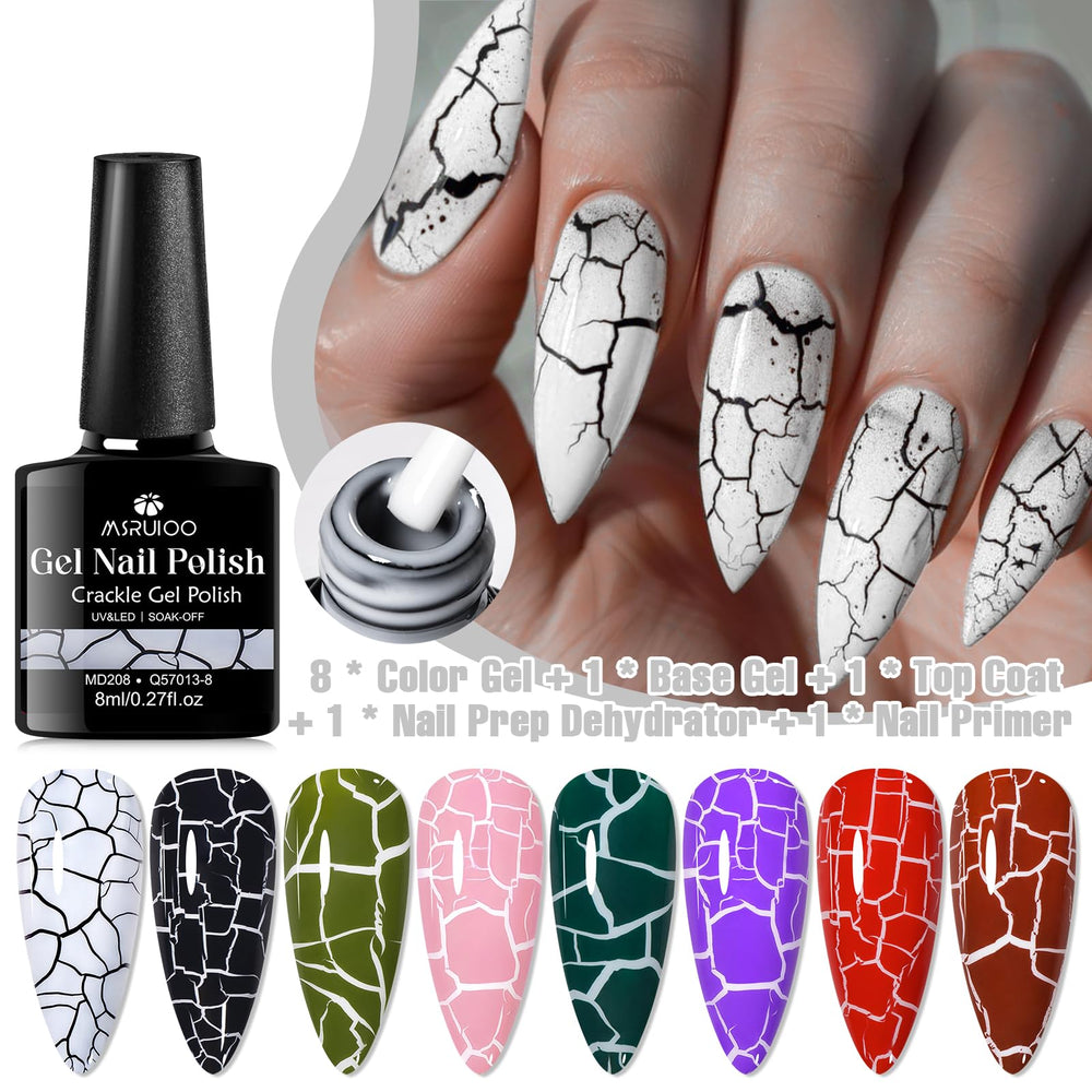 MSRUIOO crackle color 4 nail polish for bold crackle patterns