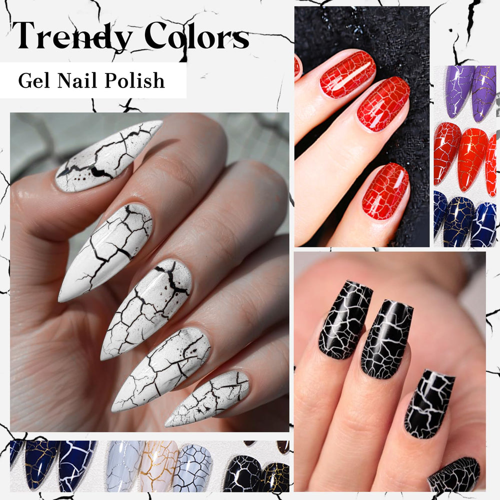 MSRUIOO crackle color 6 nail polish for dramatic contrasts