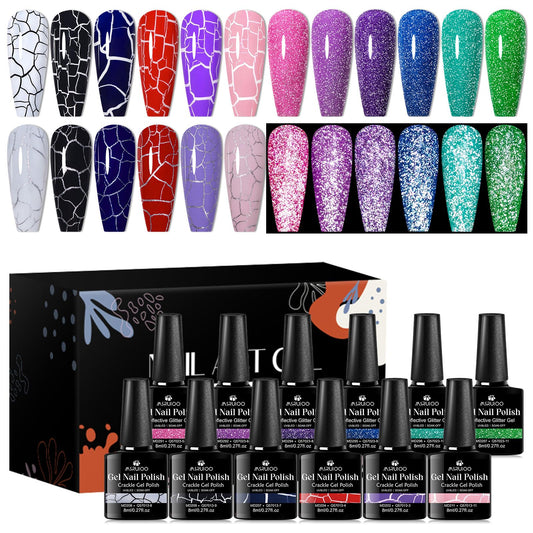 MSRUIOO crackle nail polish in pink finish creates bold texture for stylish everyday looks.