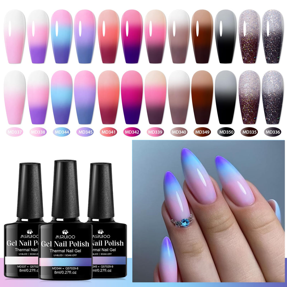 MSRUIOO LED-friendly gel polish palette supports quick curing for durable manicures.