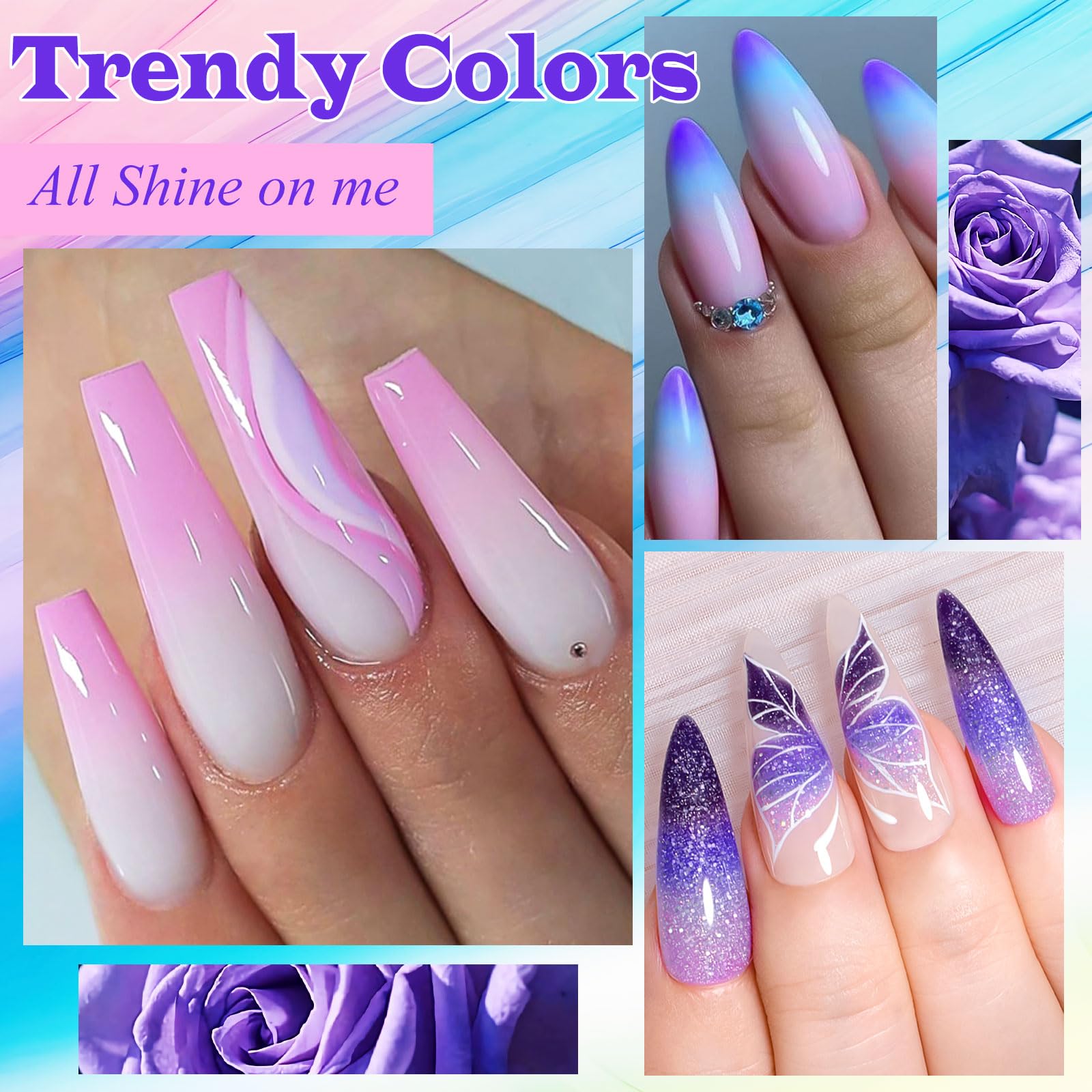 MSRUIOO mood color change glitter effect adds sparkling shift with temperature.