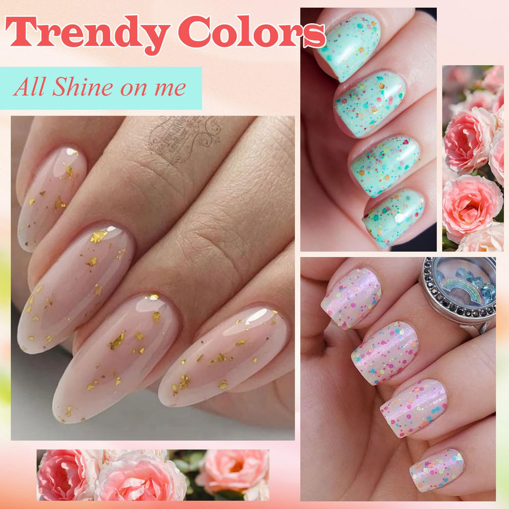 MSRUIOO rubber base gel shines and strengthens nails for longer wear.
