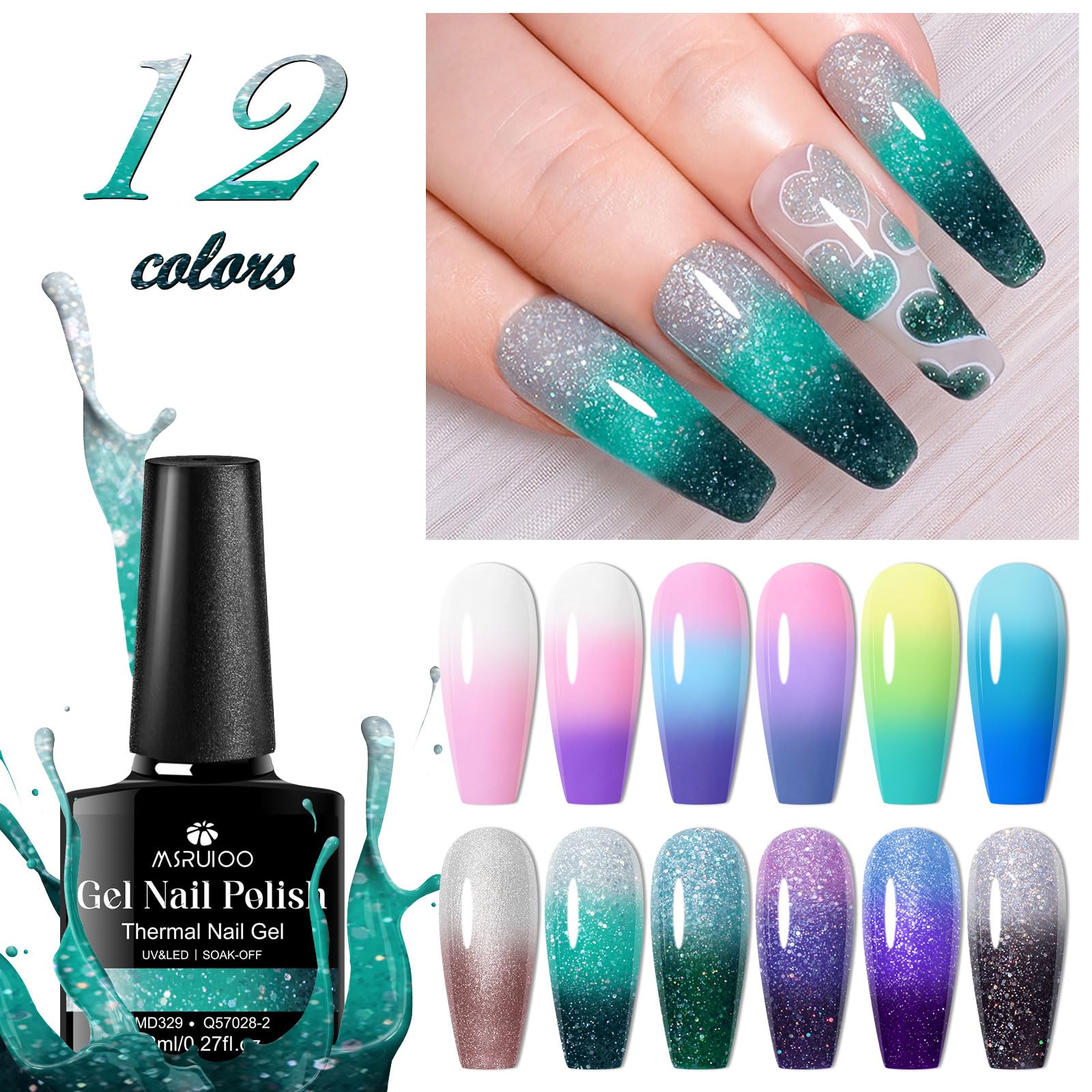 MSRUIOO UV/LED gel polish for quick, smooth application with salon-like results.