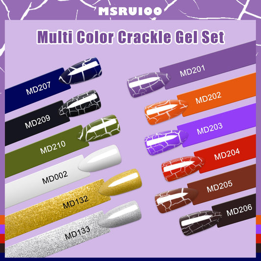 MSRUIOO white gel base color provides a clean canvas for crackle effects