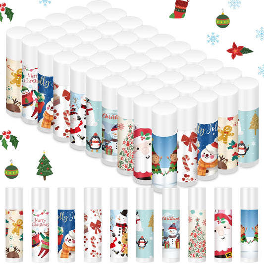MTLEE Christmas lip balm set of 50 pieces in 10 styles, ideal for gifting and stocking stuffers