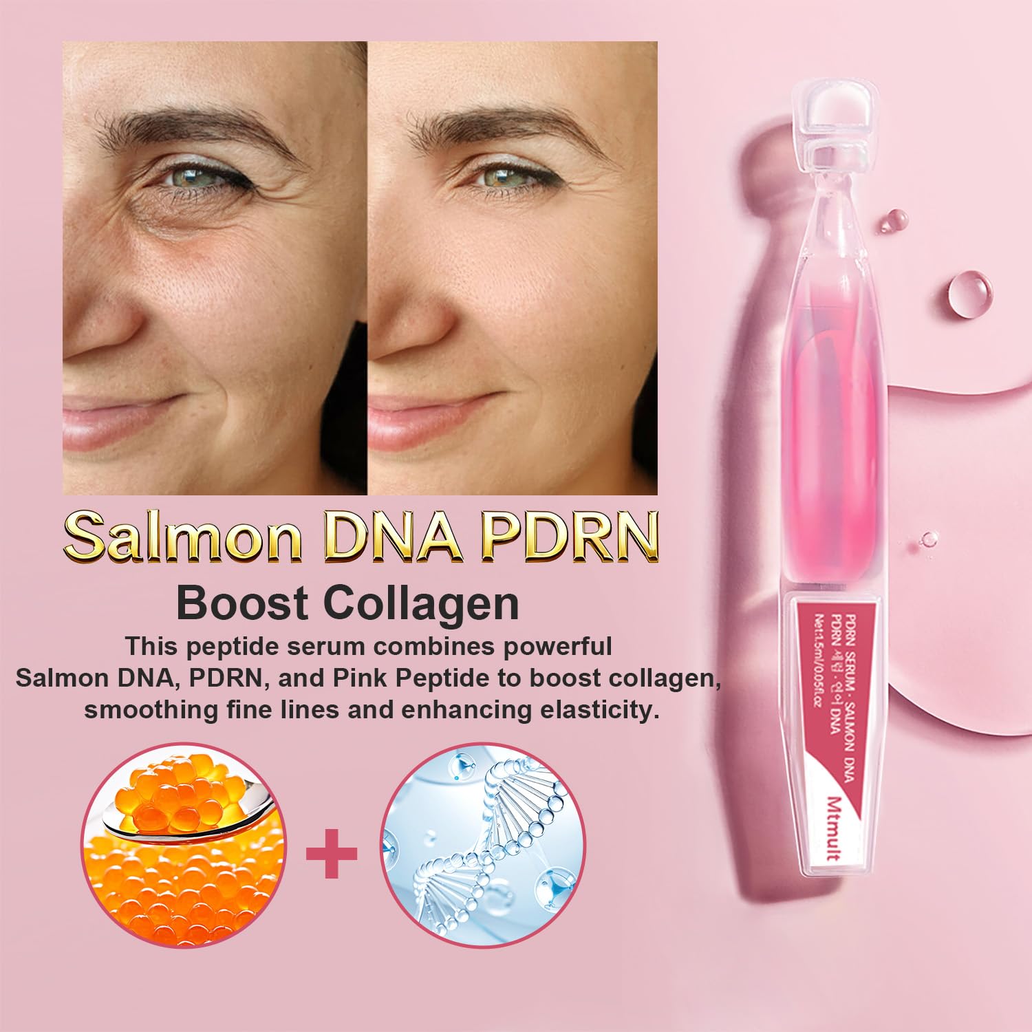 Mtmult Salmon DNA Serum outer packaging box signaling premium skincare.