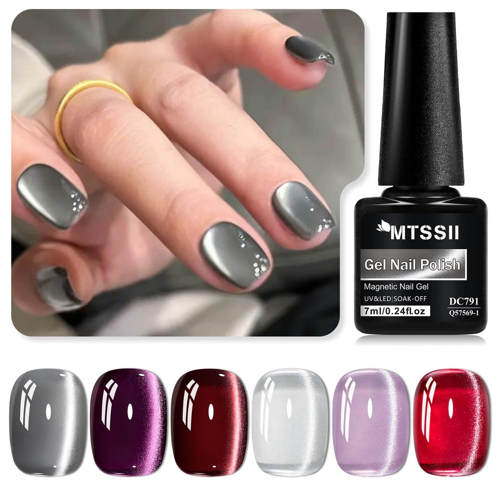 MTSSII Cat Eye Dark Red polish delivers rich, moody shimmer.