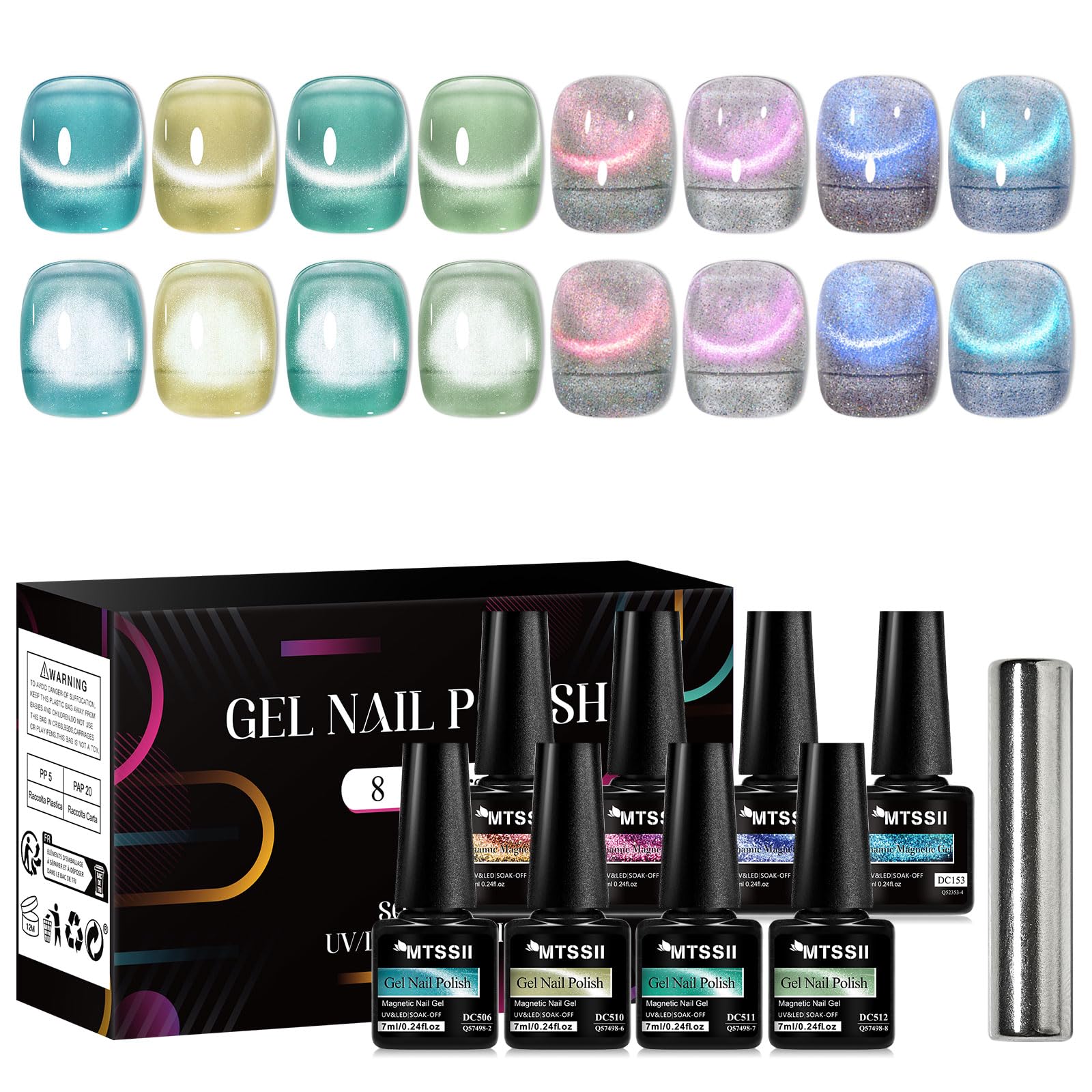 MTSSII cat eye gel polish shade 1 bottle with shimmering finish for long-lasting manicure