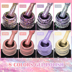MTSSII LED-curing gel nail polish kit for quick at-home manicures with durable shine