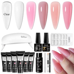 MTSSII poly nail gel kit 6 colors for versatile at-home manicures.
