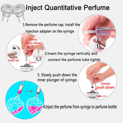 MUB syringe transfer demonstration shows fast, mess-free fragrance transfer.