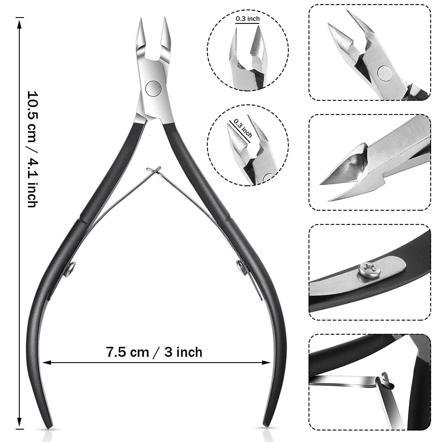 Mudder cuticle trimmers feature curved handles for comfortable grip.