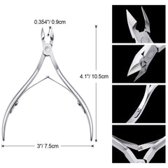 Mudder cuticle nippers with pointed blade for precise skin edge trimming.