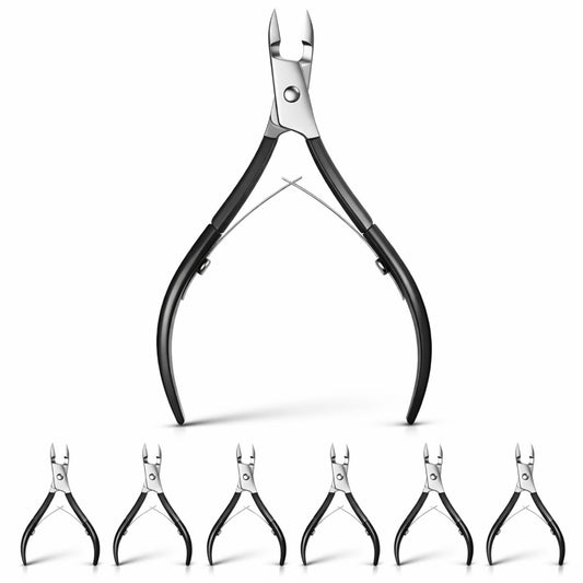 Mudder cuticle nippers with pointed blades for precise trimming.